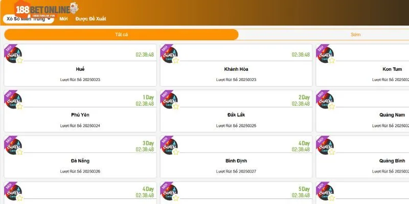 Xổ số miền Trung bao gồm nhiều đài mở thưởng 